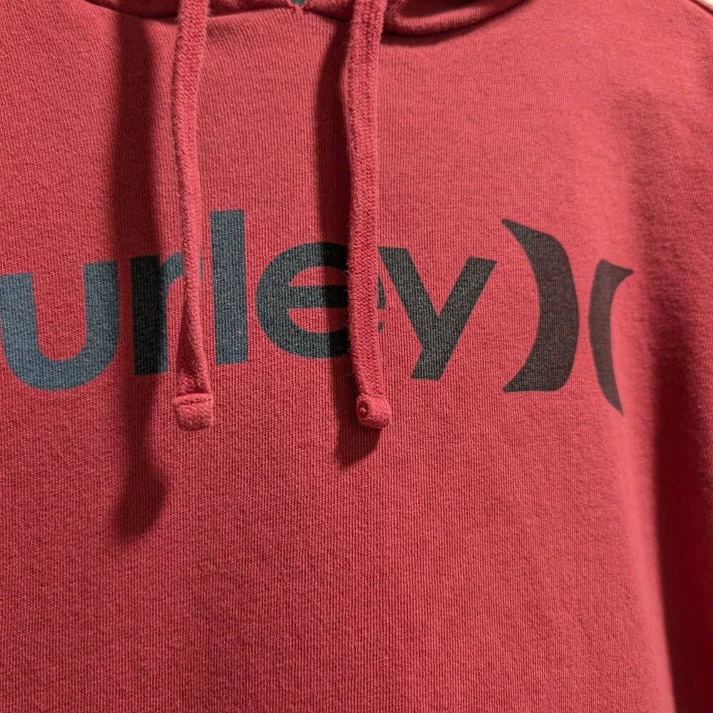 Men's Hurley Hooded Sweatshirt Red - Picture 3 of 5